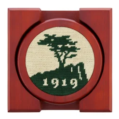 Pebble Beach Big Logo-Stacked Text Coasters (Hunter)