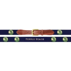 Pebble Beach Logo-Text Centered Belt (Dark Navy)