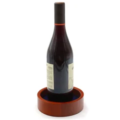 Red Wine Dancing Bear Wine Bottle Coaster (Dark Navy)
