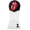 Rolling Stones Driver Headcover (Black) (White Leather)