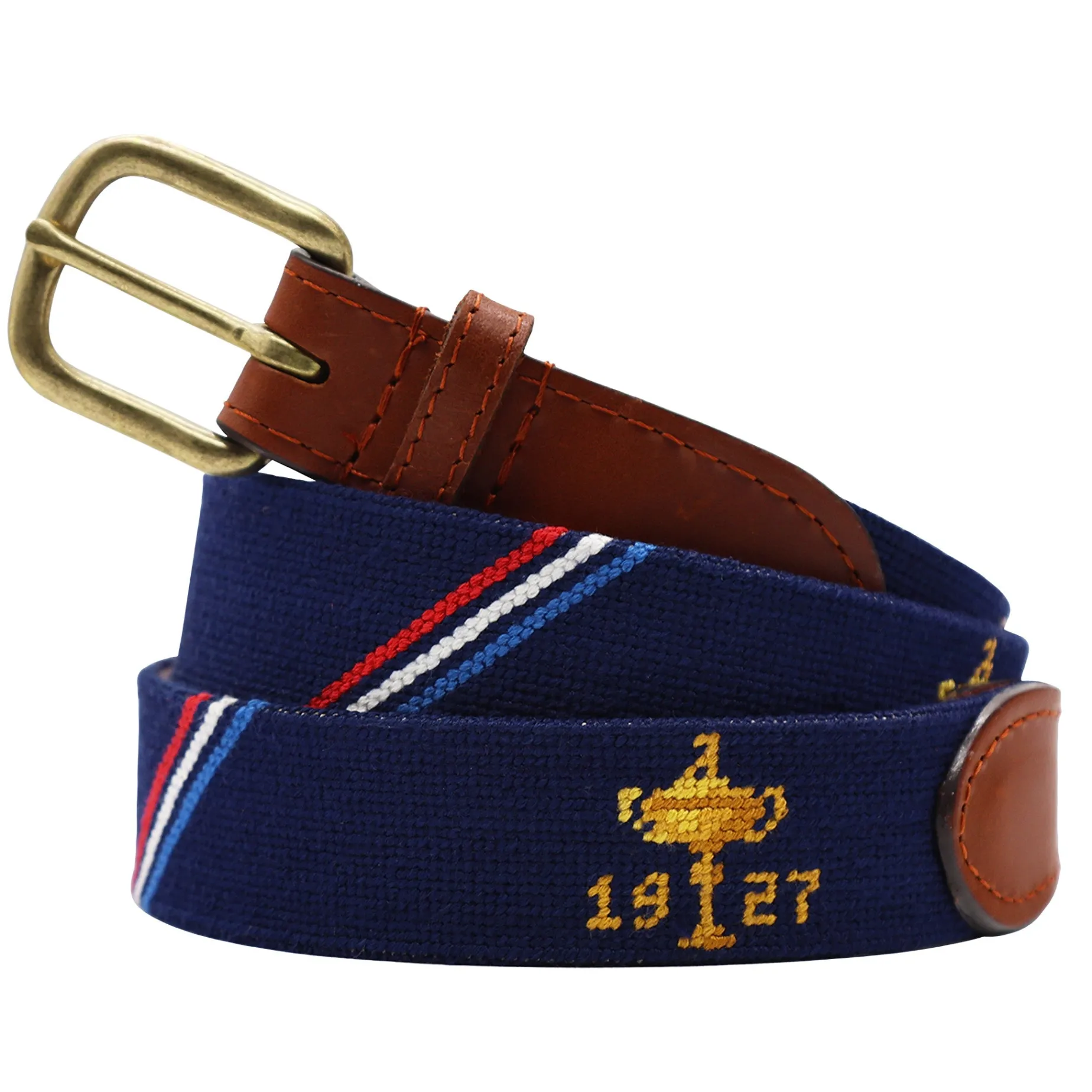Ryder Cup 1927 Trophy-American Flag Belt (Dark Navy - Triple Stripe)