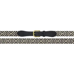 Scarsdale Belt (Black-Light Khaki) (Black Leather)