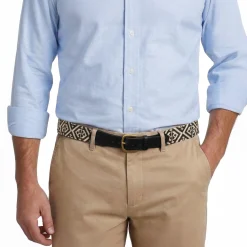 Scarsdale Belt (Black-Light Khaki) (Black Leather)