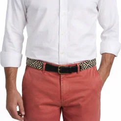 Scarsdale Belt (Black-Light Khaki) (Black Leather)