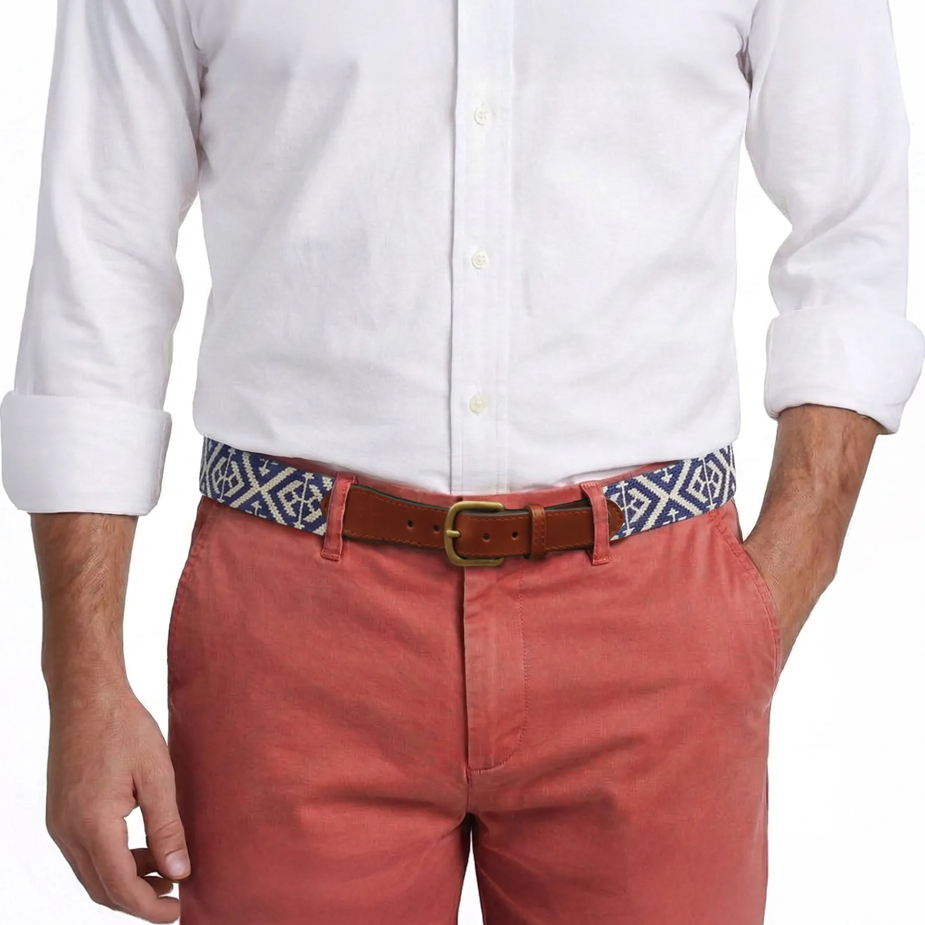 Scarsdale Belt (Classic Navy-Light Khaki)