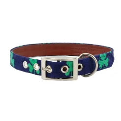 Shamrock Dog Collar (Dark Navy)