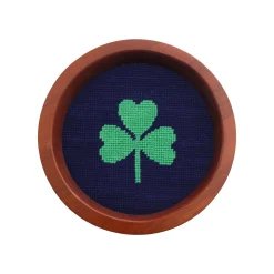 Shamrock Wine Bottle Coaster (Dark Navy)