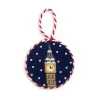 Snowy Big Ben Ornament (Dark Navy)