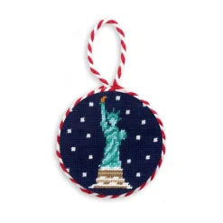 Snowy Statue of Liberty Ornament (Dark Navy)