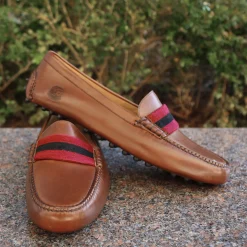 South Carolina Surcingle Driving Shoes (Garnet-Black) (Chestnut Leather-Logo)