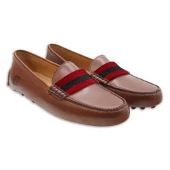 South Carolina Surcingle Driving Shoes (Garnet-Black) (Chestnut Leather-Logo)