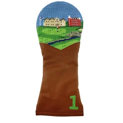 St Andrews Scene Driver Headcover (Chestnut Leather)