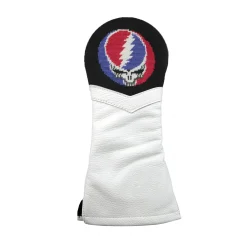 Steal Your Face Fairway Headcover (Black) (White Leather)
