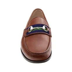 Surcingle Downing Bit Loafers (Dark Navy-Forest) (Chestnut Leather)