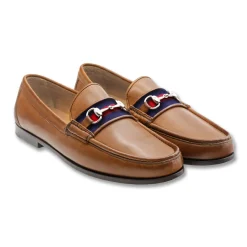Surcingle Downing Bit Loafers (Dark Navy-Red) (Saddle Leather)