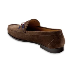 Surcingle Downing Bit Loafers (Dark Navy-Red) (Espresso Suede)