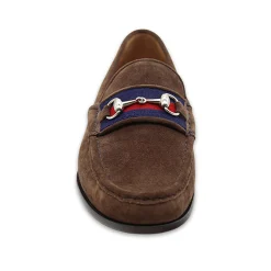 Surcingle Downing Bit Loafers (Dark Navy-Red) (Espresso Suede)