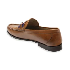 Surcingle Downing Bit Loafers (Classic Navy-Pink) (Saddle Leather)