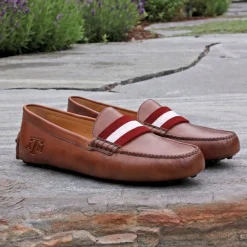 Texas A&M Surcingle Driving Shoes (Maroon-White) (Chestnut Leather-Logo)