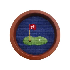 19th Hole Wine Bottle Coaster (Classic Navy)