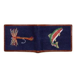 Trout and Fly Wallet (Dark Navy)