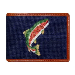 Trout and Fly Wallet (Dark Navy)
