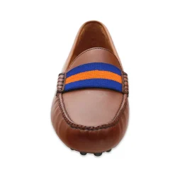 University of Florida Surcingle Driving Shoes (Royal-Orange) (Chestnut Leather-Logo)