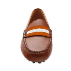 University of Texas Surcingle Driving Shoes (Burnt Orange-White) (Chestnut Leather-Logo)