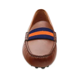 UVA Surcingle Driving Shoes (Dark Navy-Orange) (Chestnut Leather-Logo)