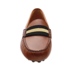 Wake Forest Surcingle Driving Shoes (Black-Dark Khaki) (Chestnut Leather-Logo)