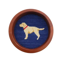 Yellow Lab Wine Bottle Coaster (Classic Navy)